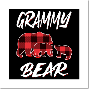 Grammy Bear Red Plaid Christmas Pajama Matching Family Gift Posters and Art